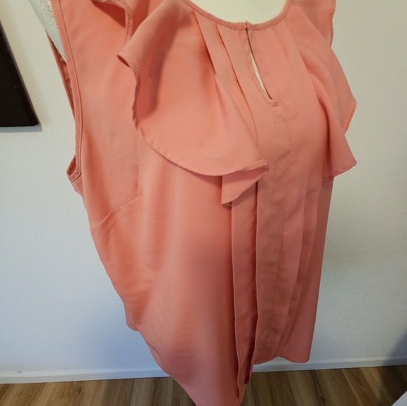 Liz Claiborne Career Peach Sleeveless Blouse Women's Size Large - Picture 6 of 9